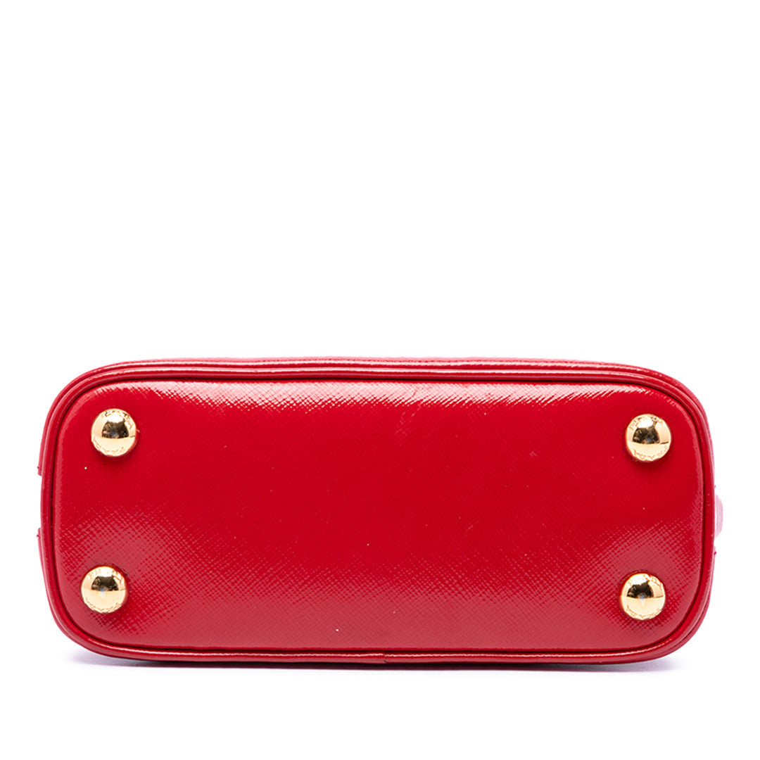 Prada Sac à main Vernice Promenade Saffiano Mini Rouge – vue 3 – GABY PARIS