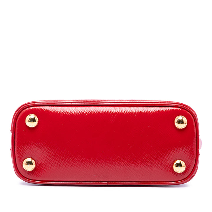 Prada Sac à main Vernice Promenade Saffiano Mini Rouge – vue 3 – GABY PARIS