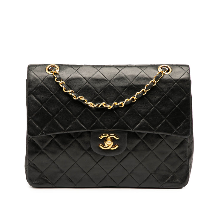 Chanel Medium Tall Classic Cuir d’agneau Double rabat Noir – GABY PARIS Authentique
