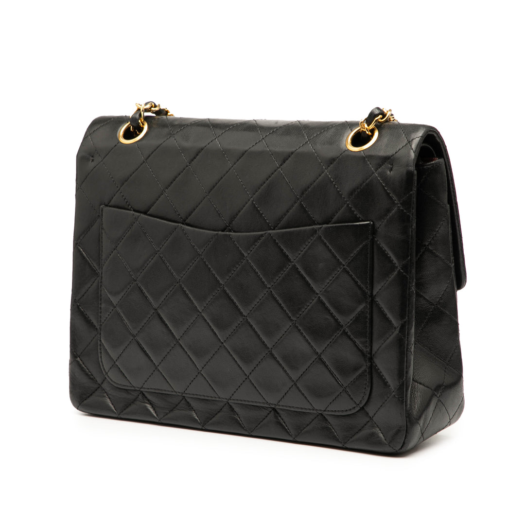 Chanel Medium Tall Classic Cuir d’agneau Double rabat Noir – GABY PARIS Authentique