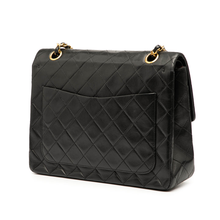 Chanel Medium Tall Classic Cuir d’agneau Double rabat Noir – GABY PARIS Authentique