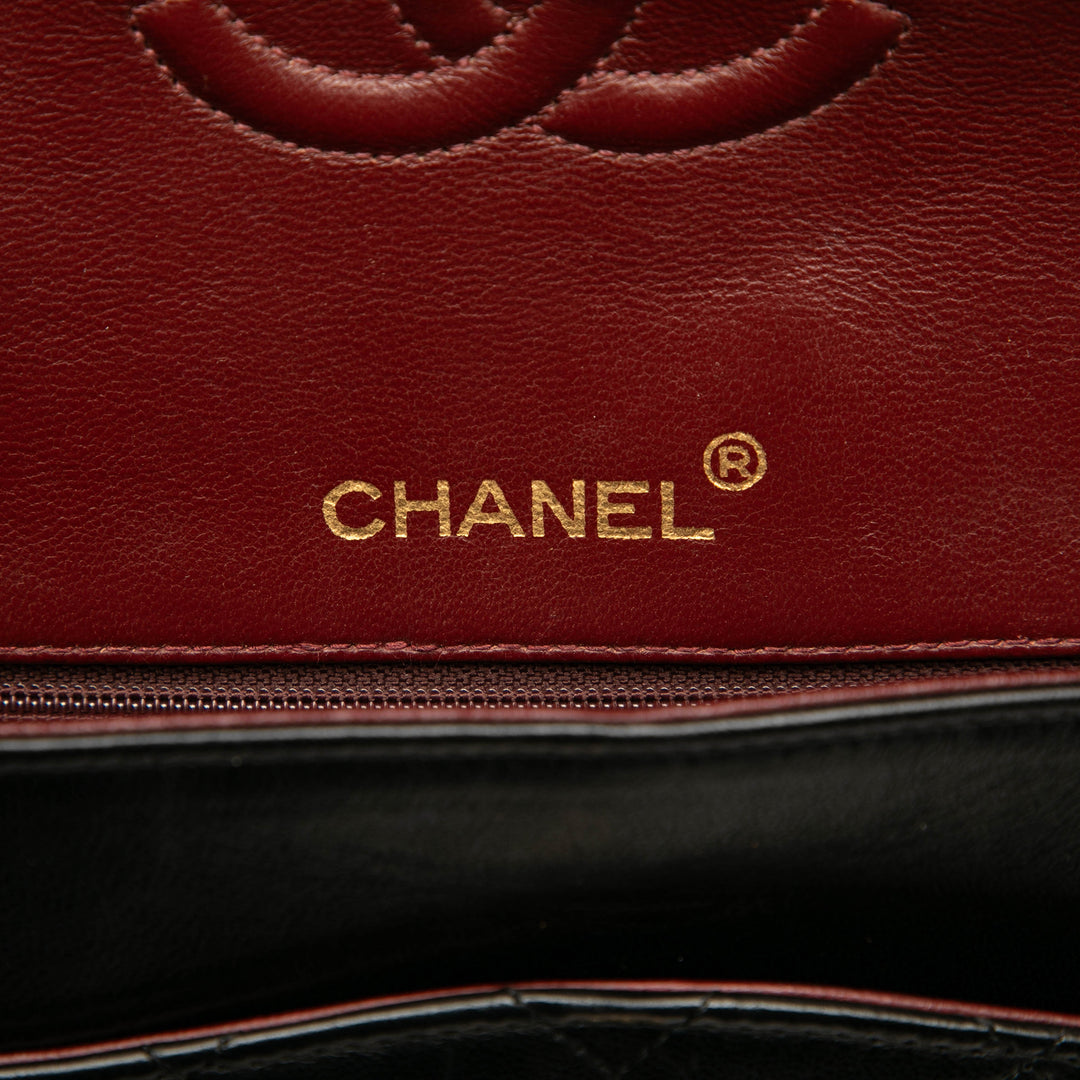 Chanel Medium Tall Classic Cuir d’agneau Double rabat Noir – GABY PARIS Authentique