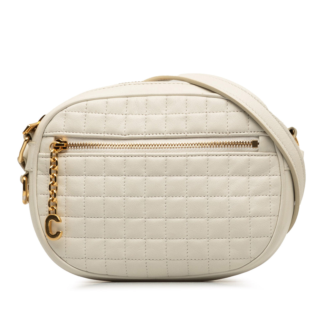 Small C Charm Crossbody Bag White - Gaby Paris