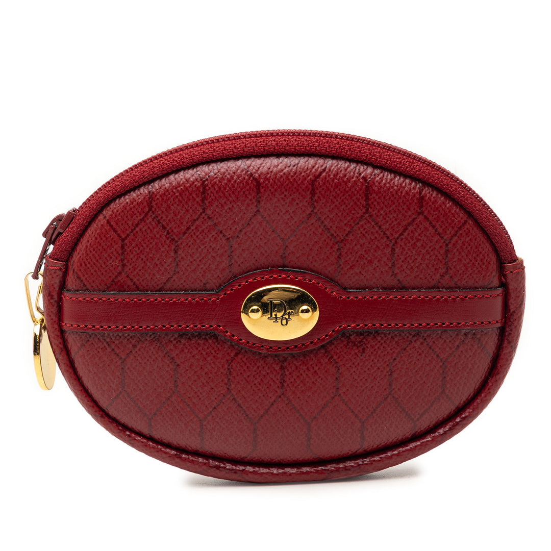 Dior Honeycomb Coated Toile Coin Pochette