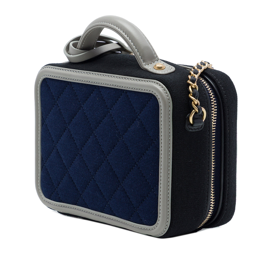 Chanel Tricolore Jersey CC Filigree Vanity Petit Bleu – vue 2 – GABY PARIS