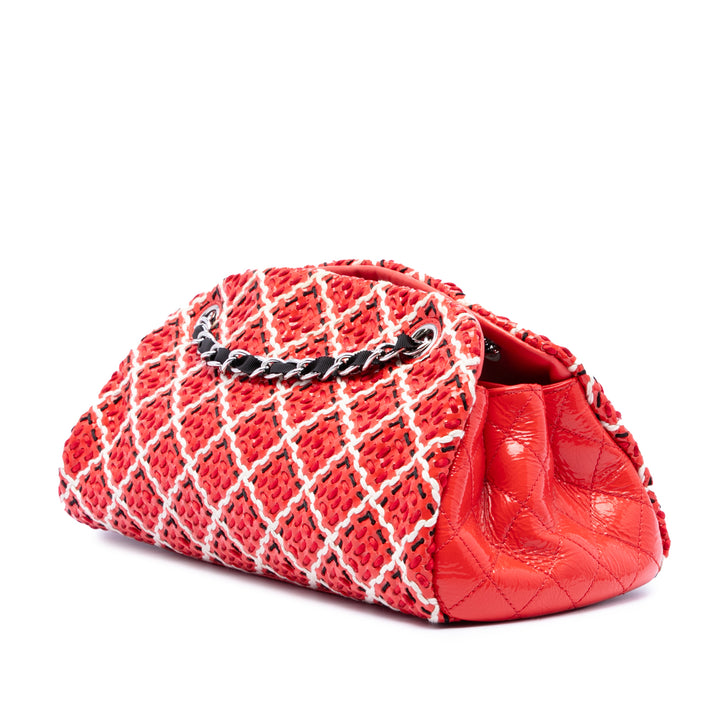 Chanel Small Cuir verni Stitch Just Mademoiselle Bowling Sac