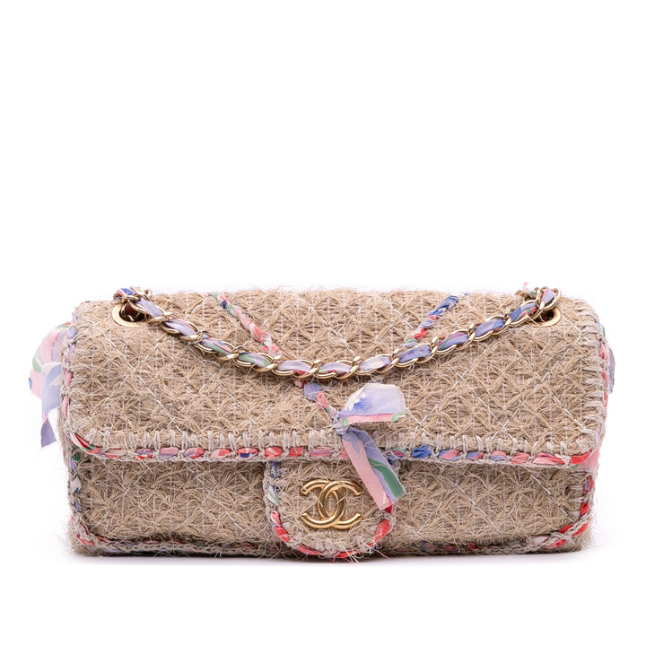 Chanel CC Straw Country Flap Marron