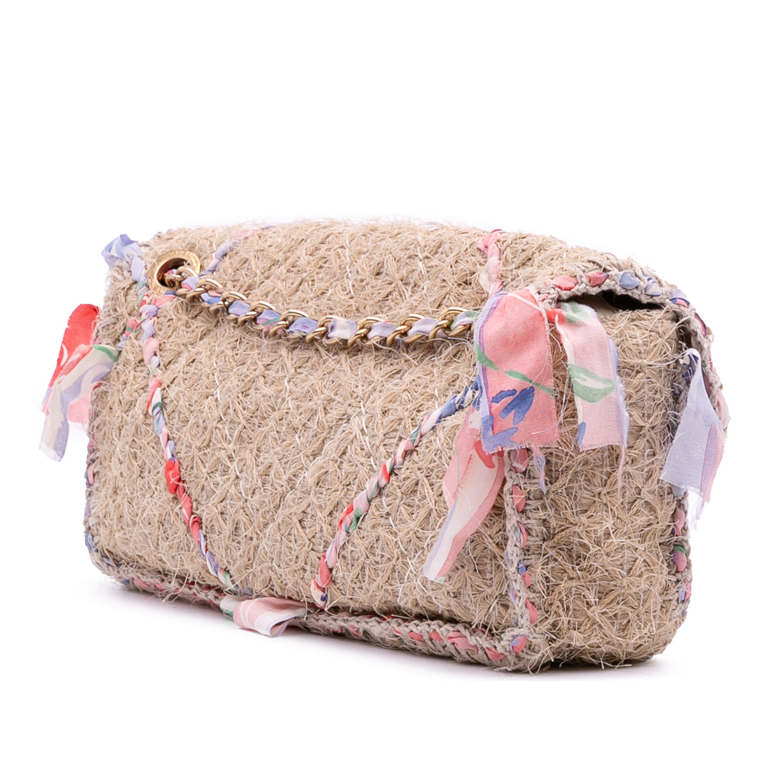 Chanel CC Straw Country Flap Marron