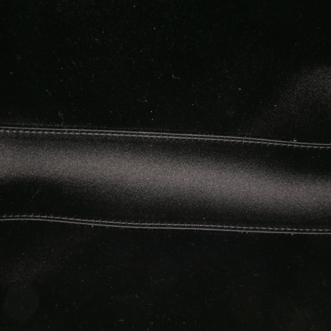 Chevron Lambskin Chain Around Clutch on Chain Black - Gaby Paris