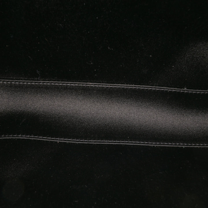 Chevron Lambskin Chain Around Clutch on Chain Black - Gaby Paris