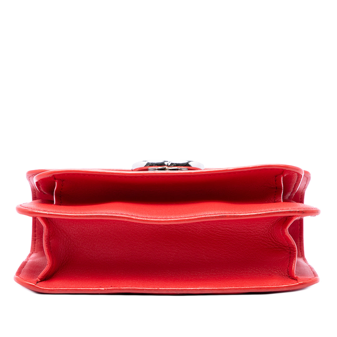 Chanel Sac porté épaule Matelassé CC Boîte à rabat Mini Cuir de veau Rouge – vue 3 – GABY PARIS