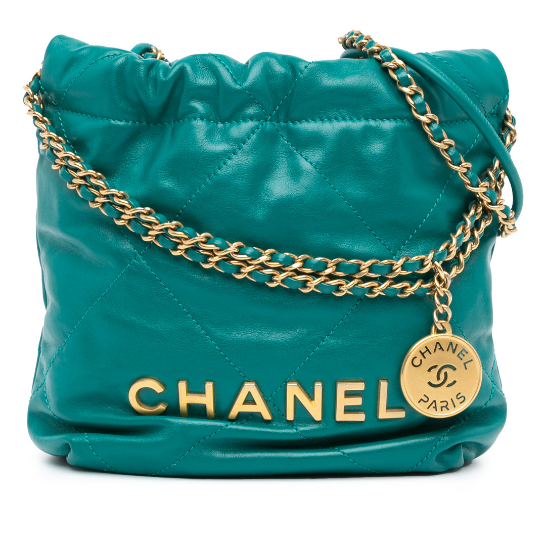 Chanel Mini Shiny Cuir de veau 22 Sac à main Vert – GABY PARIS Authentique