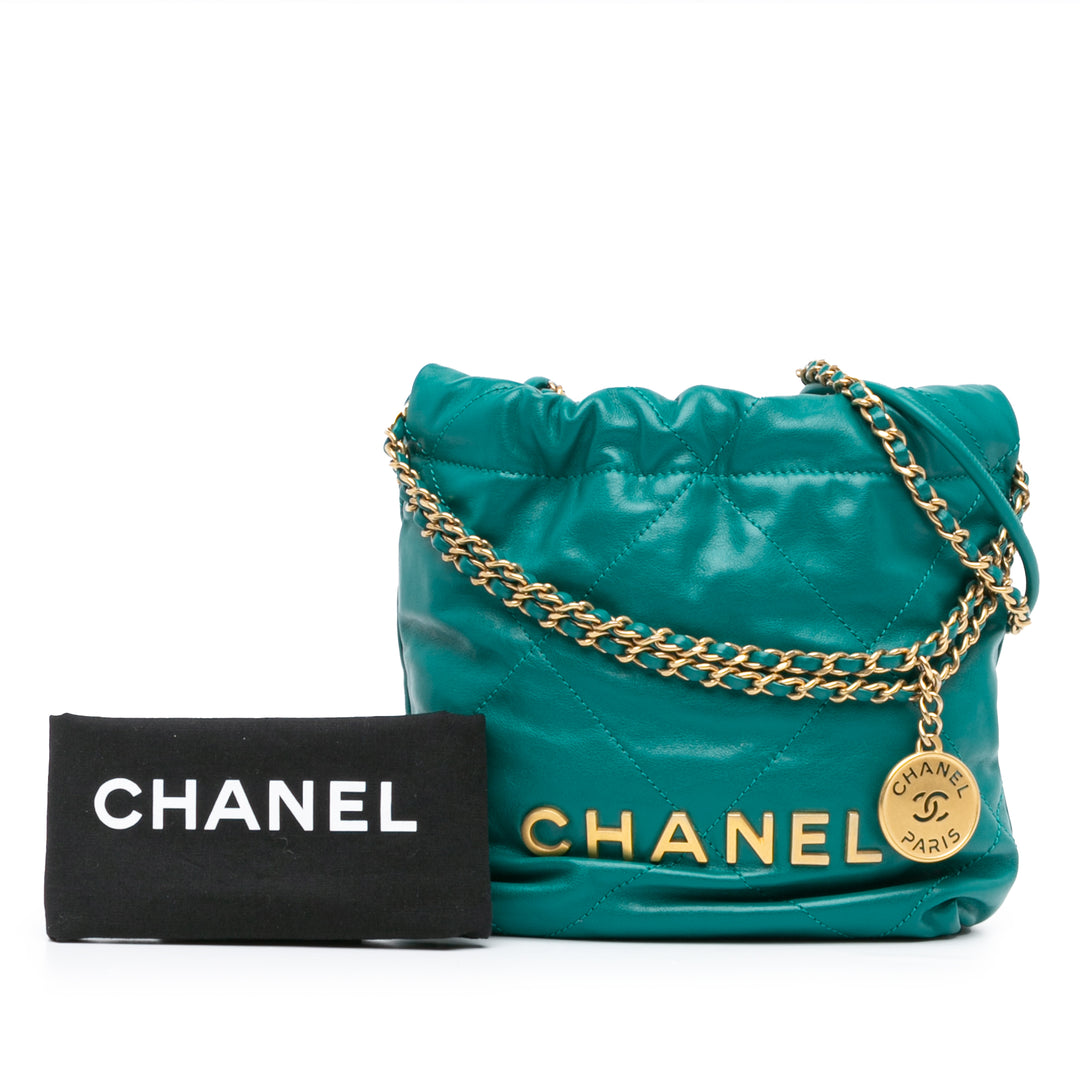 Chanel Mini Shiny Cuir de veau 22 Sac à main Vert – GABY PARIS Authentique