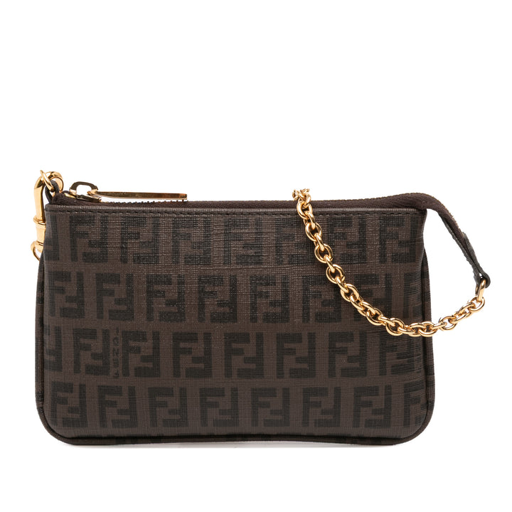 Fendi Zucchino Spalmati Chain Pochette Marron