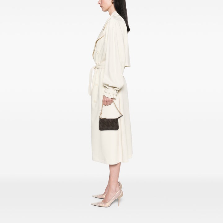 Fendi Zucchino Spalmati Chain Pochette Marron