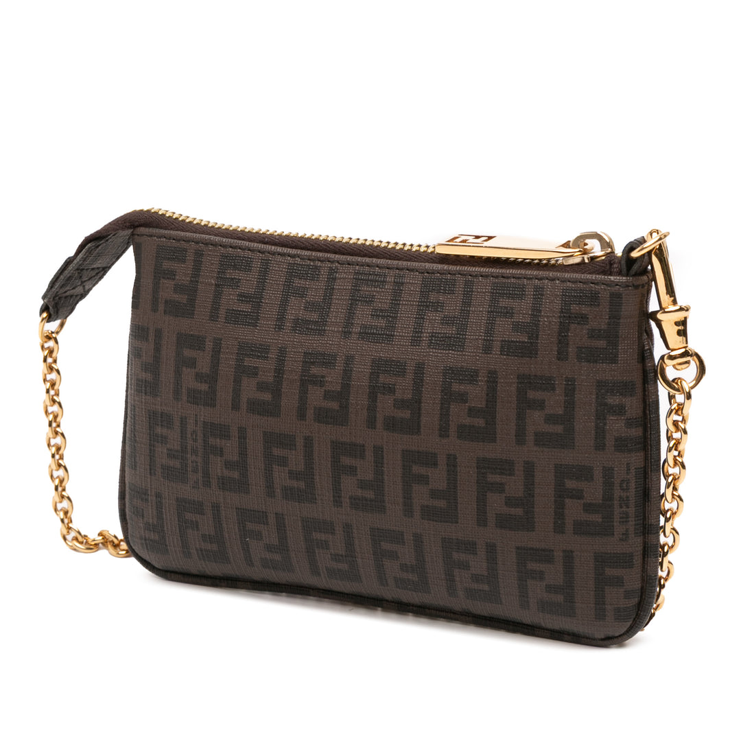 Fendi Zucchino Spalmati Chain Pochette Marron