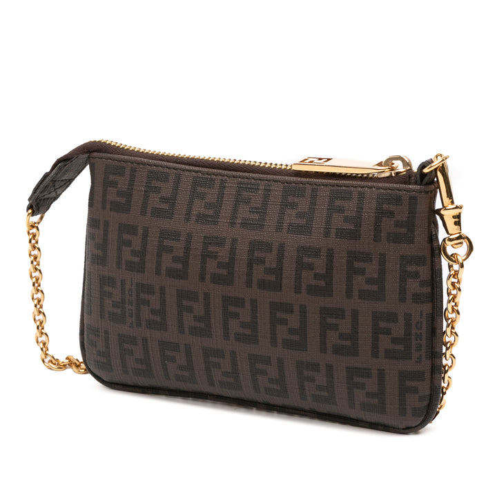 Fendi Zucchino Spalmati Chain Pochette Marron