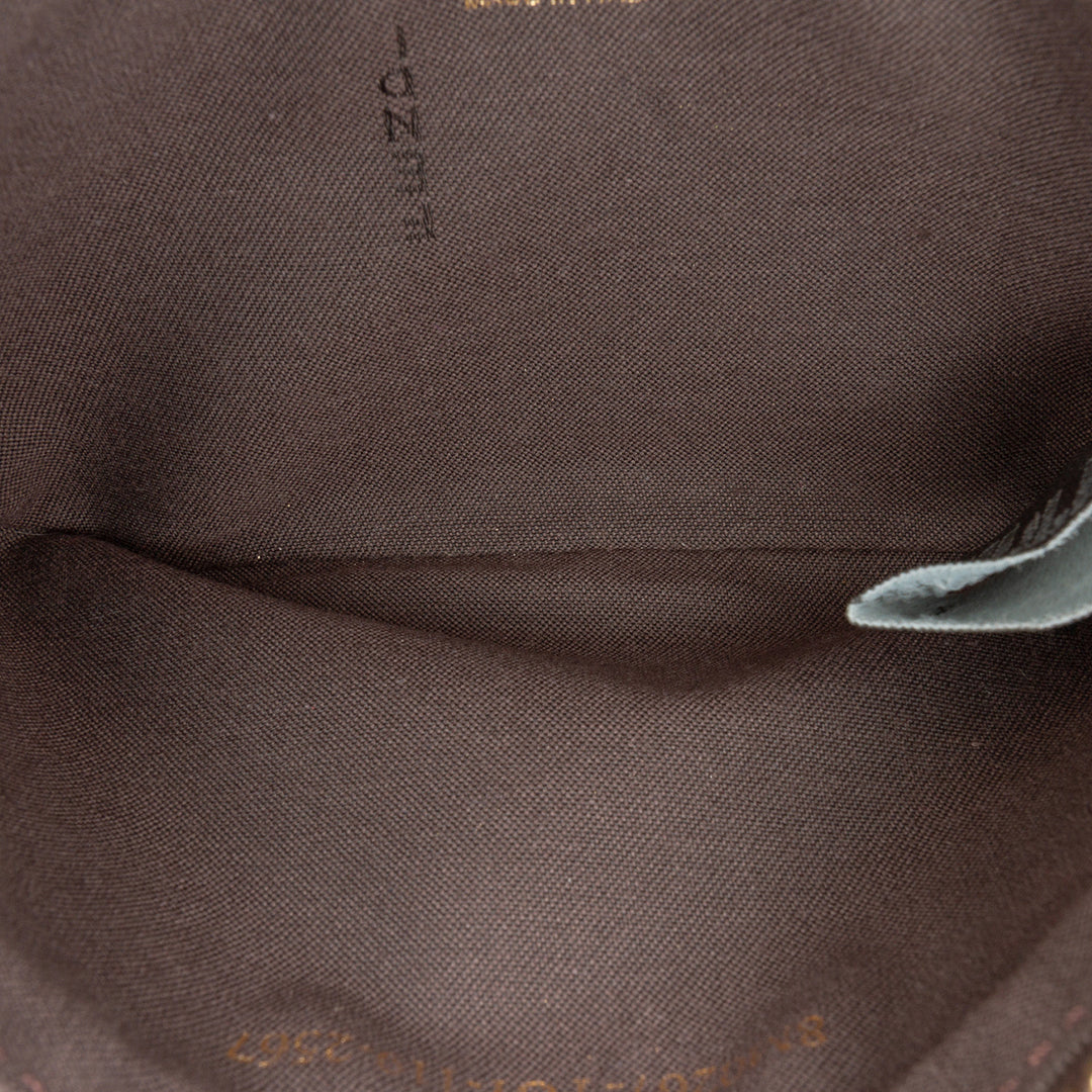 Fendi Zucchino Spalmati Chain Pochette Marron