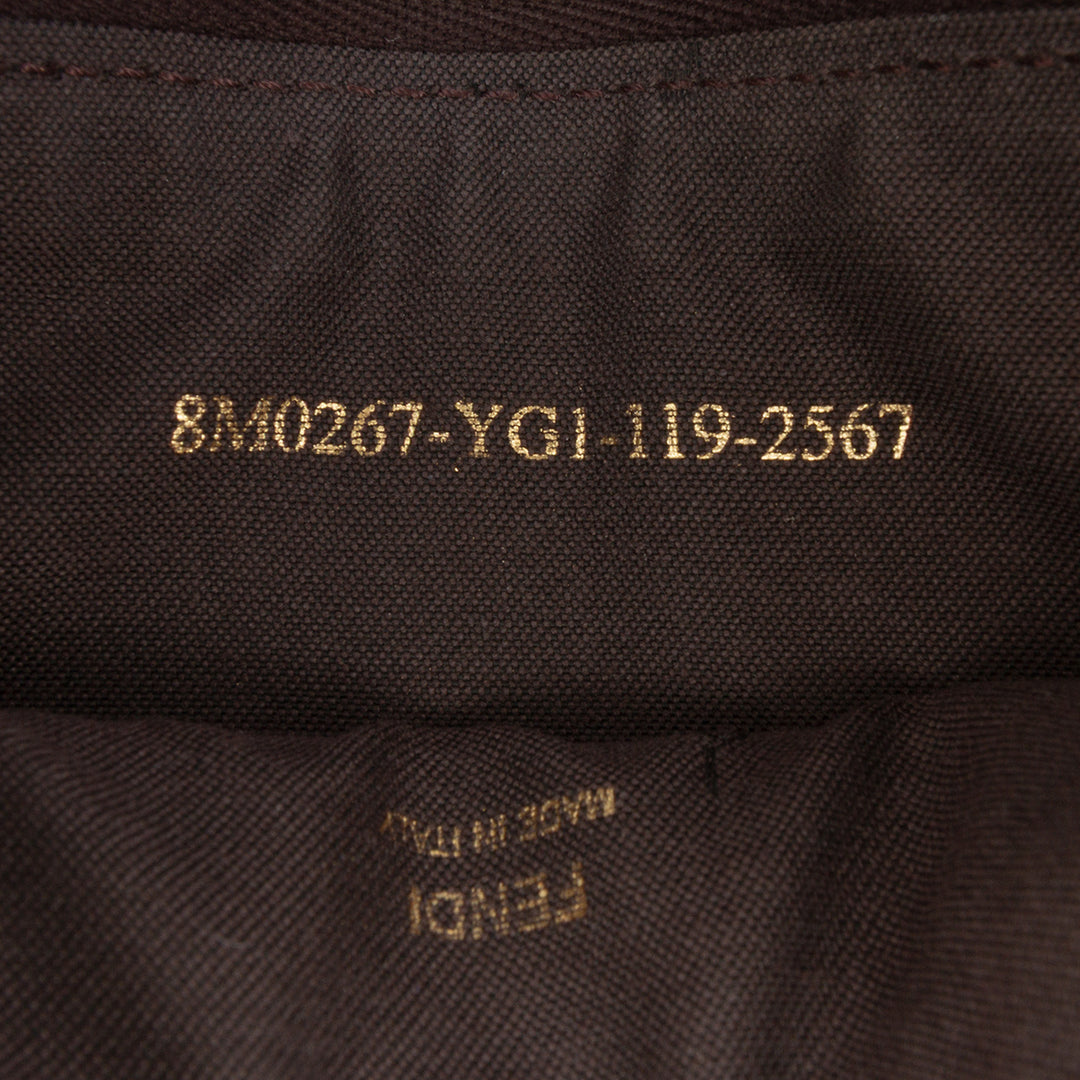 Fendi Zucchino Spalmati Chain Pochette Marron