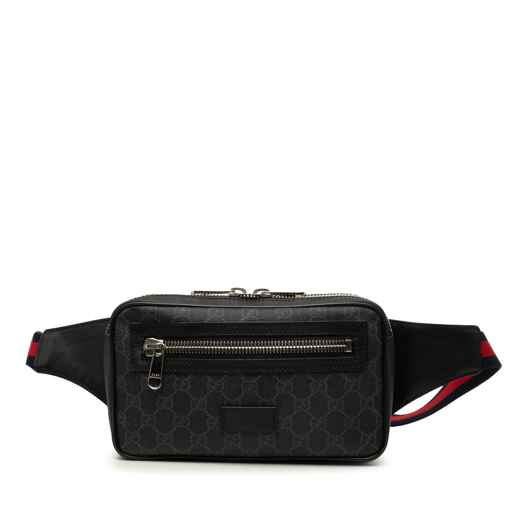 Gucci Web Sac ceinture GG Supreme Noir – vue principale – GABY PARIS