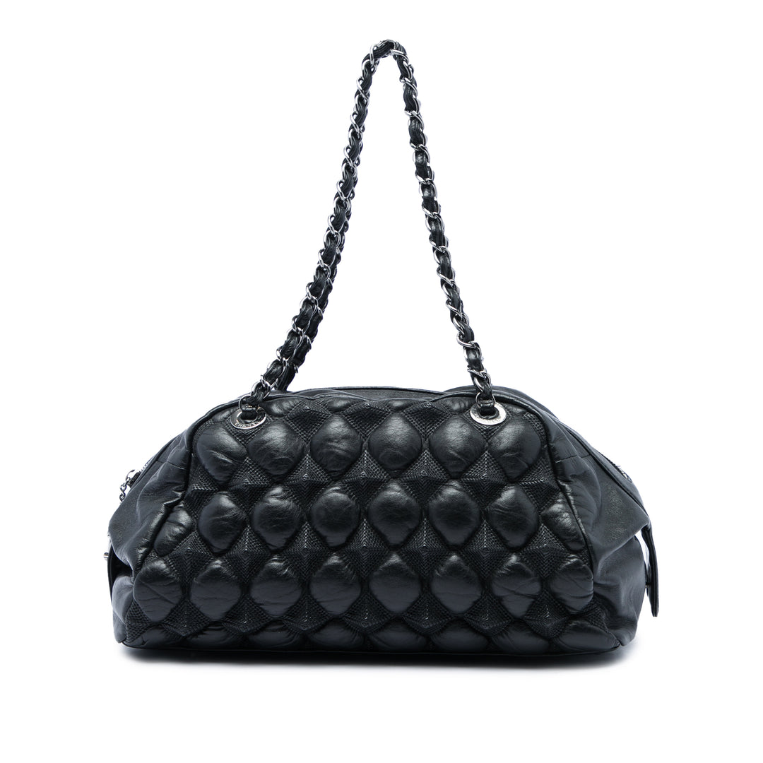 Bubble Quilt Sac bowling Cuir d'agneau Noir