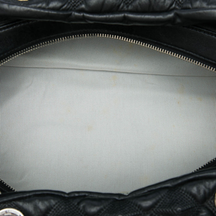 Bubble Quilt Sac bowling Cuir d'agneau Noir