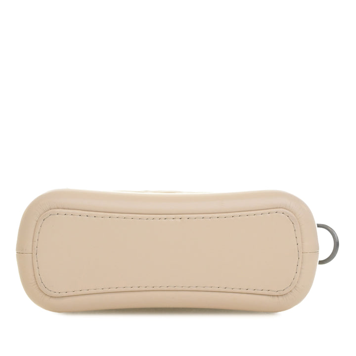 Chevron vieilli Gabrielle Hobo Petit Cuir de veau Blanc