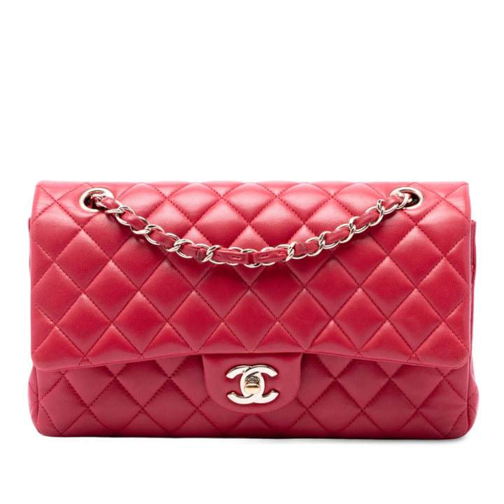 Classic Double rabat Moyen Cuir d'agneau Rouge