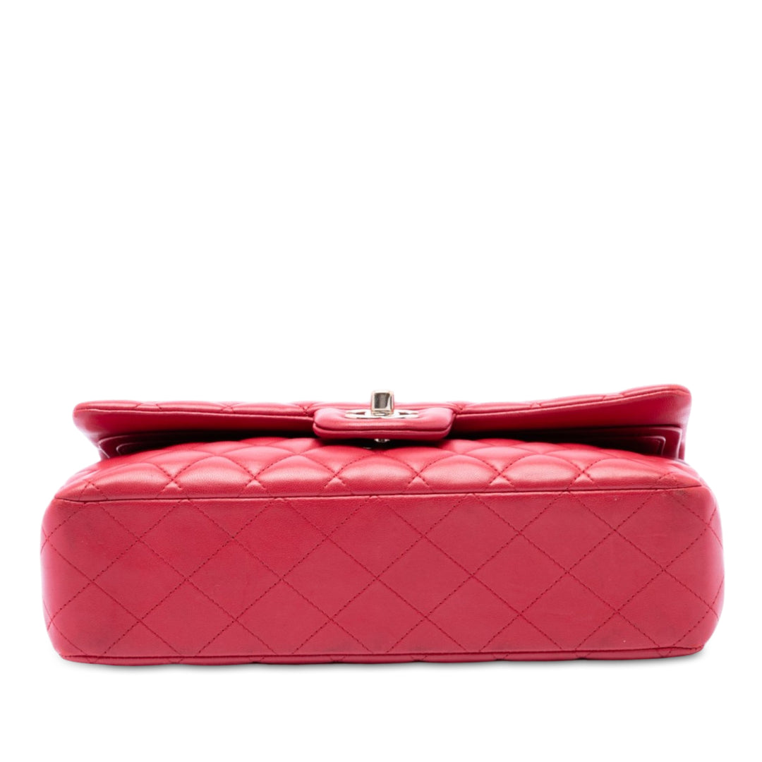 Classic Double rabat Moyen Cuir d'agneau Rouge