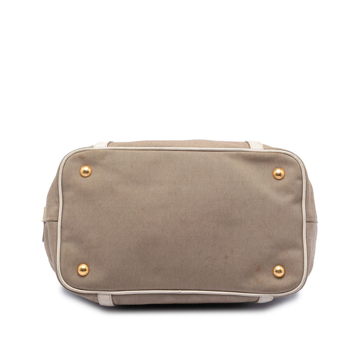 Prada Toile Canapa Logo Bow Sac