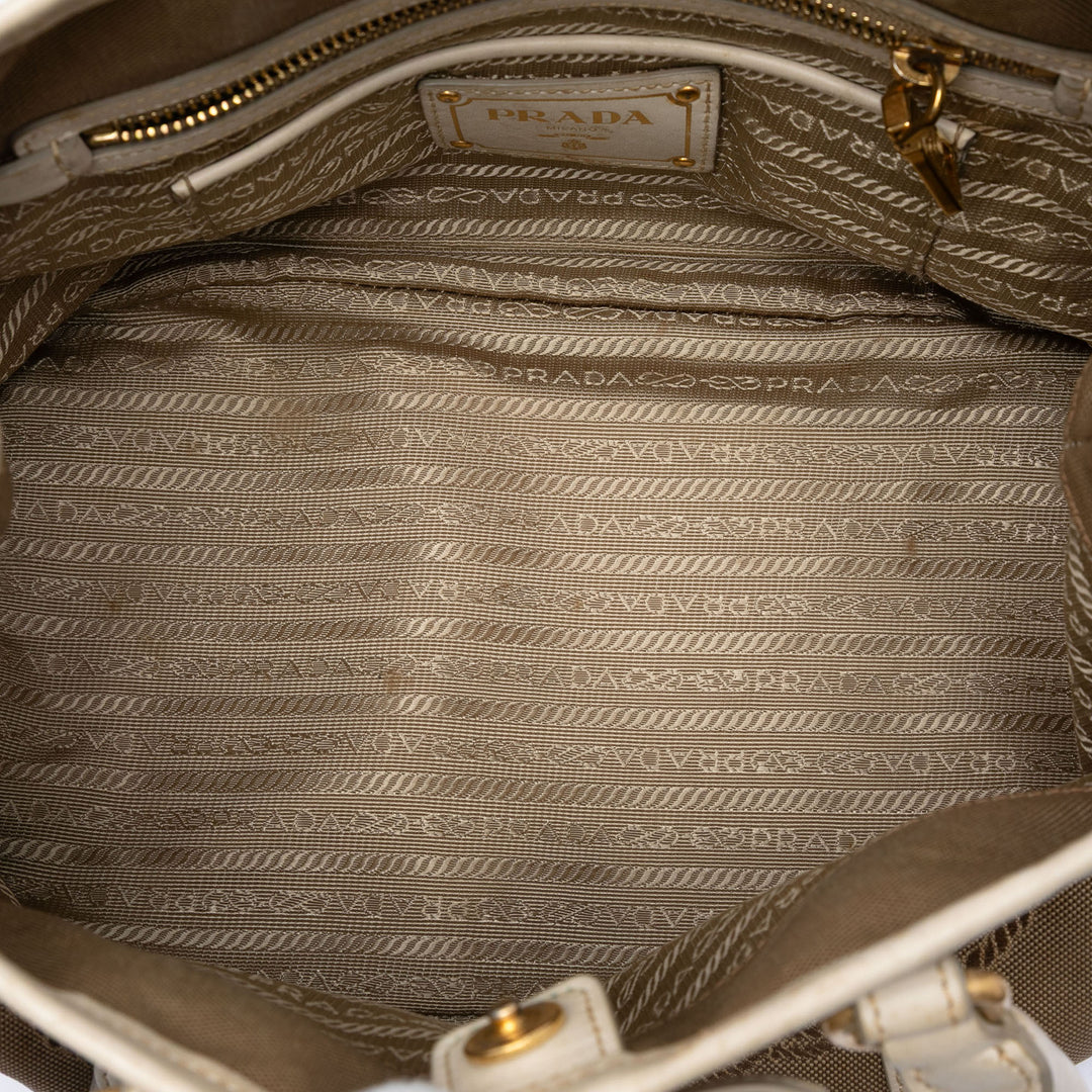 Prada Toile Canapa Logo Bow Sac