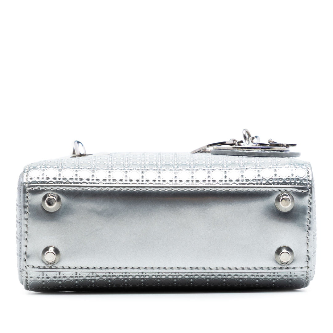 Dior Micro Metallic Cuir verni Microcannage Lady Dior