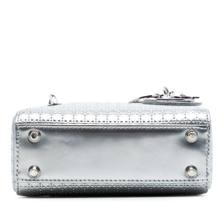 Dior Micro Metallic Cuir verni Microcannage Lady Dior
