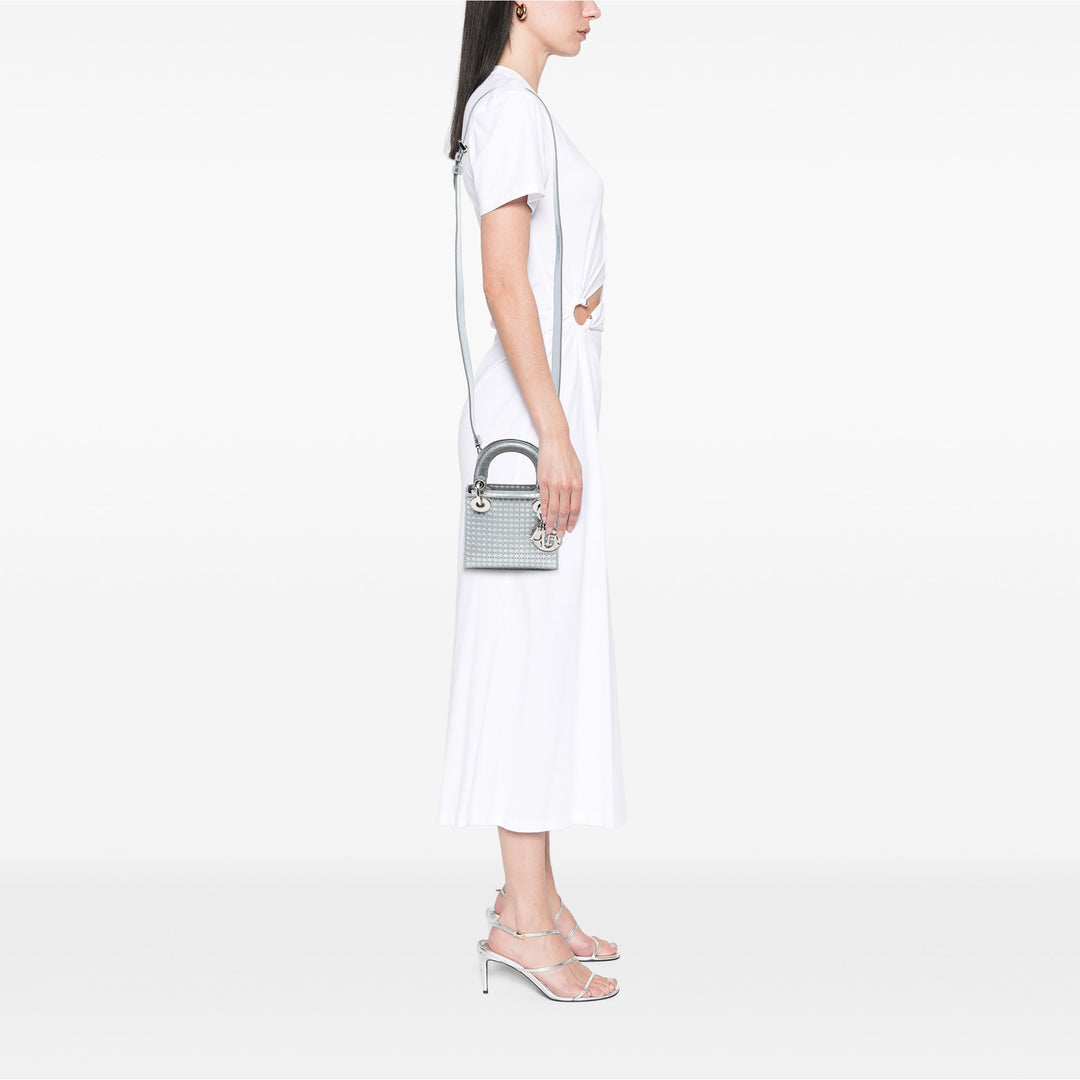 Dior Micro Metallic Cuir verni Microcannage Lady Dior
