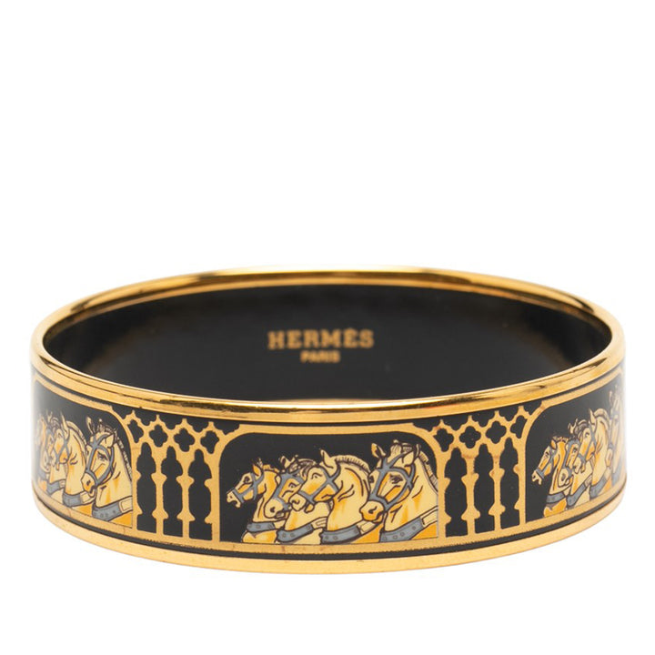 Hermès Wide Grand Apparat Enamel Bangle 65