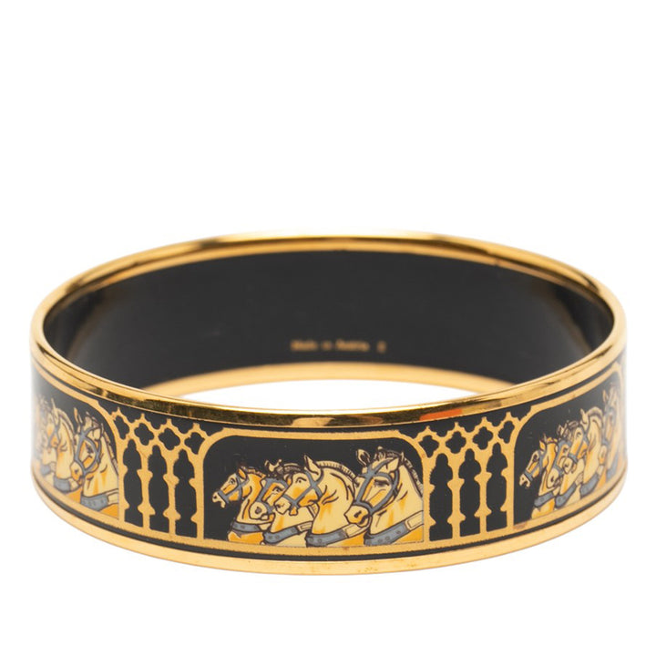 Hermès Wide Grand Apparat Enamel Bangle 65