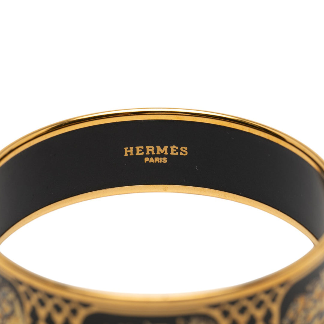 Hermès Wide Grand Apparat Enamel Bangle 65