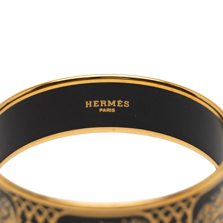 Hermès Wide Grand Apparat Enamel Bangle 65