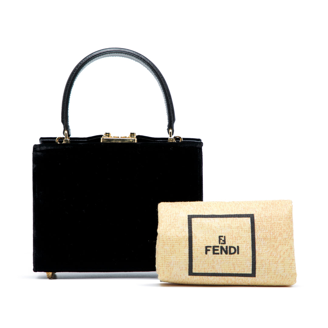 Fendi Velours Push Lock Boîte Sac