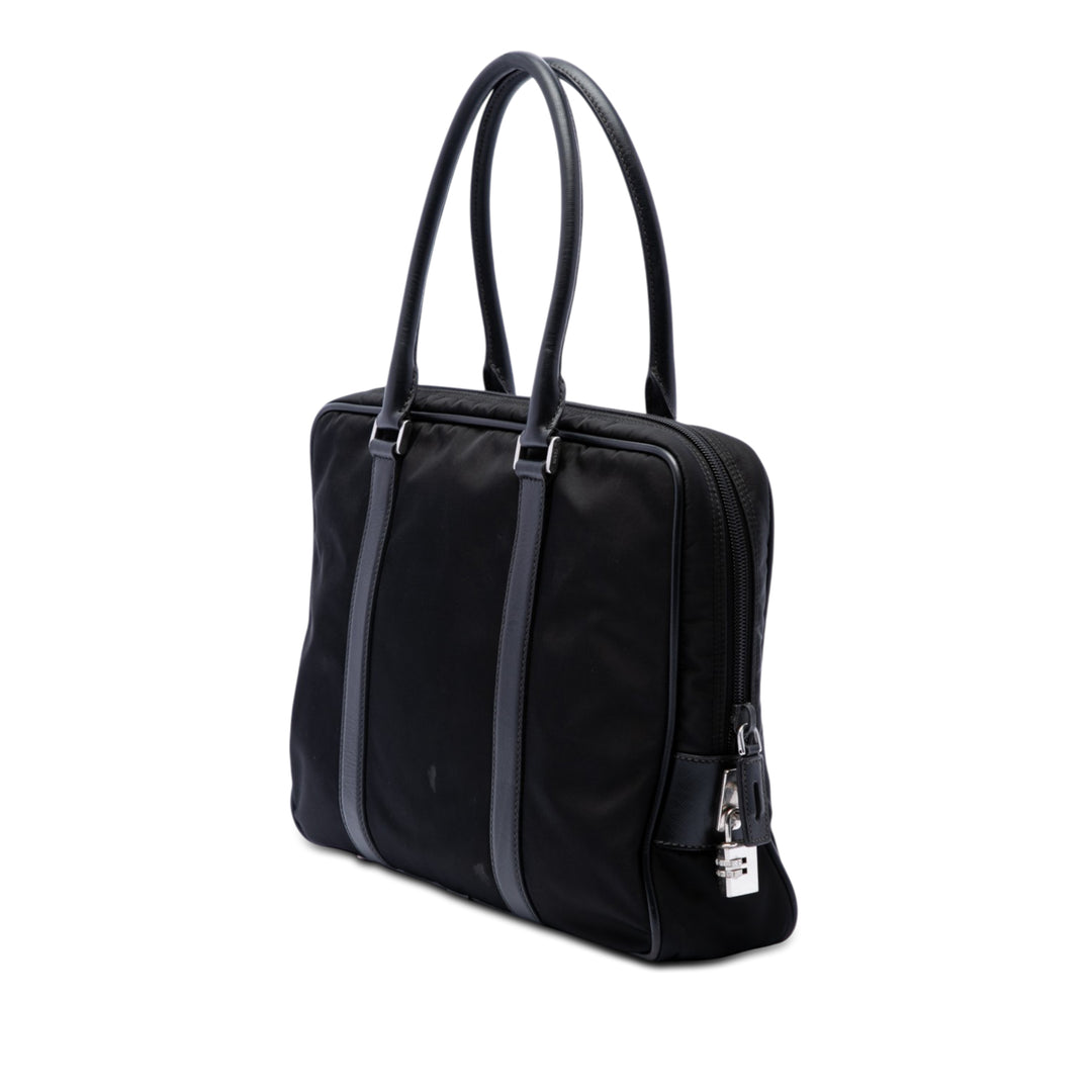 Prada Porte-documents à finitions Business Saffiano Noir – vue 2 – GABY PARIS