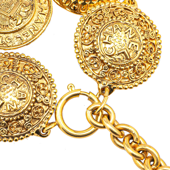 Gold Plated Medallion Link Bracelet Gold - Gaby Paris