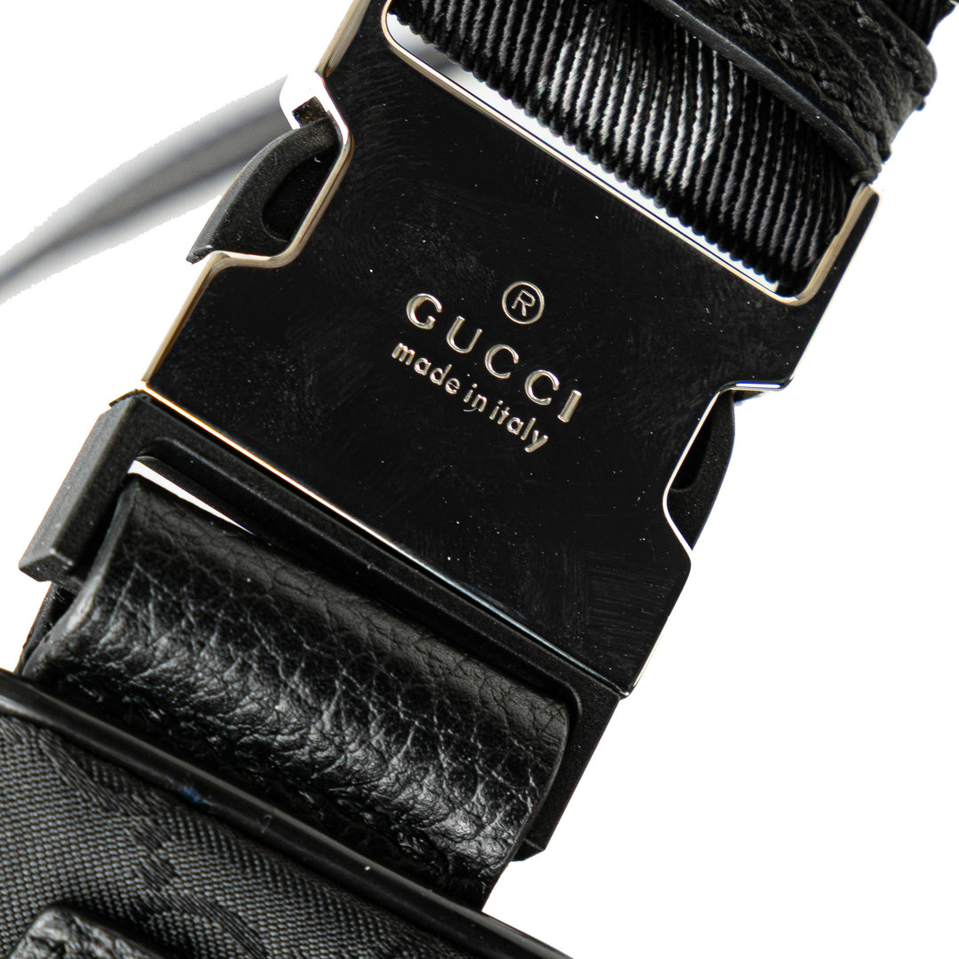 GG Nylon Web Belt Bag Black - Gaby Paris