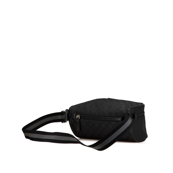 GG Nylon Web Belt Bag Black - Gaby Paris