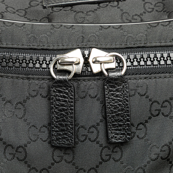 GG Nylon Web Belt Bag Black - Gaby Paris