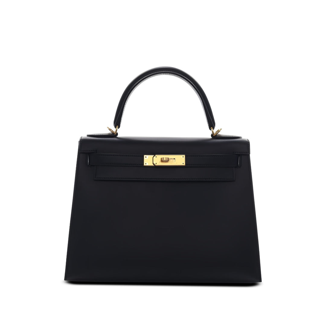 Hermès Sac à main Sombrero Kelly II Sellier 28 Noir – vue principale – GABY PARIS