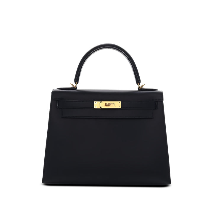 Hermès Sac à main Sombrero Kelly II Sellier 28 Noir – vue principale – GABY PARIS