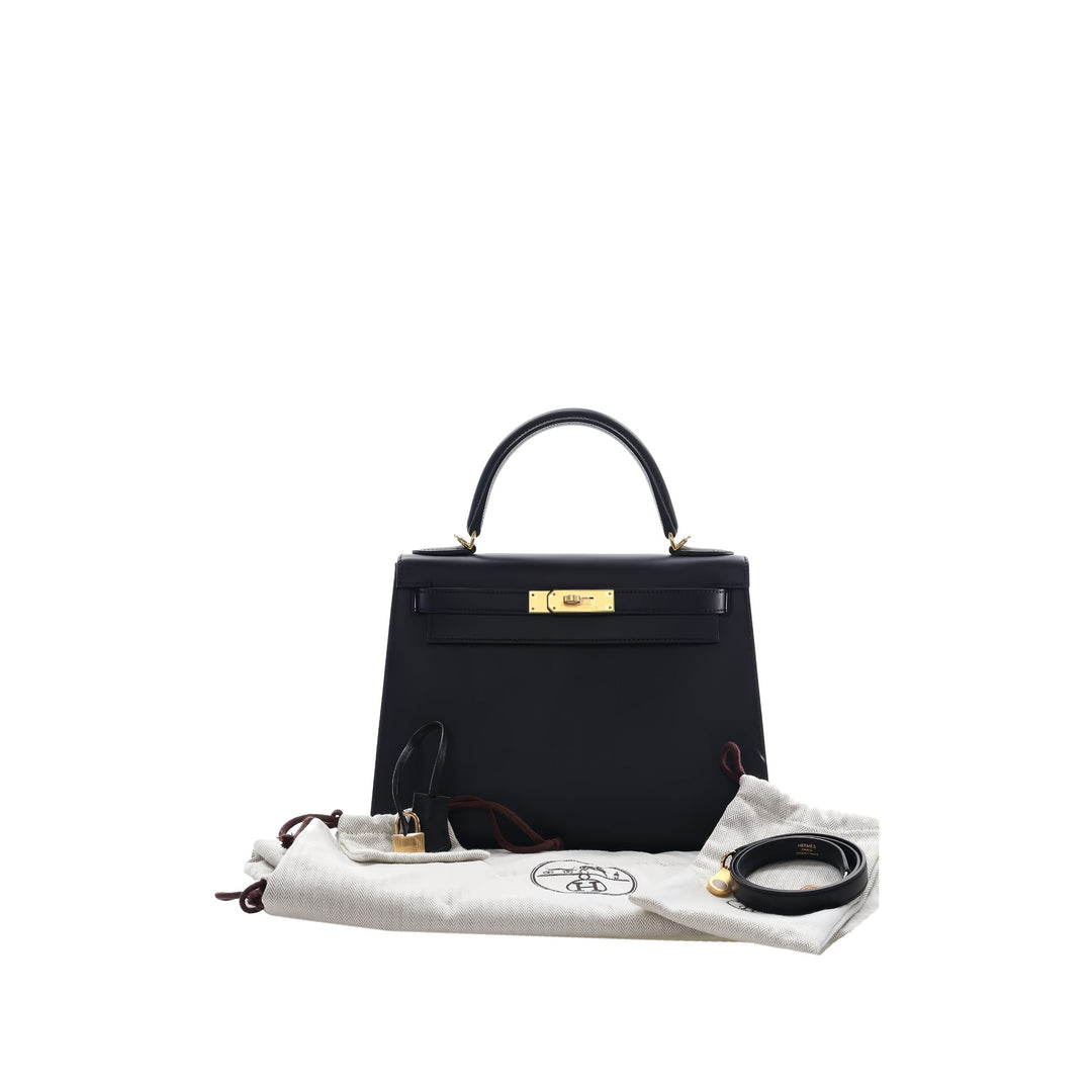 Hermès Sac à main Sombrero Kelly II Sellier 28 Noir – vue 6 – GABY PARIS