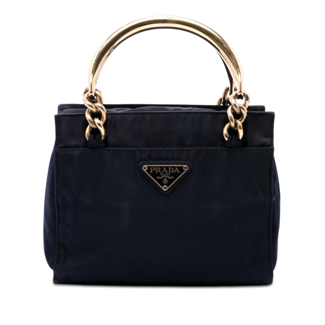 Prada Sac à main Poignée Tessuto Bleu – vue principale – GABY PARIS