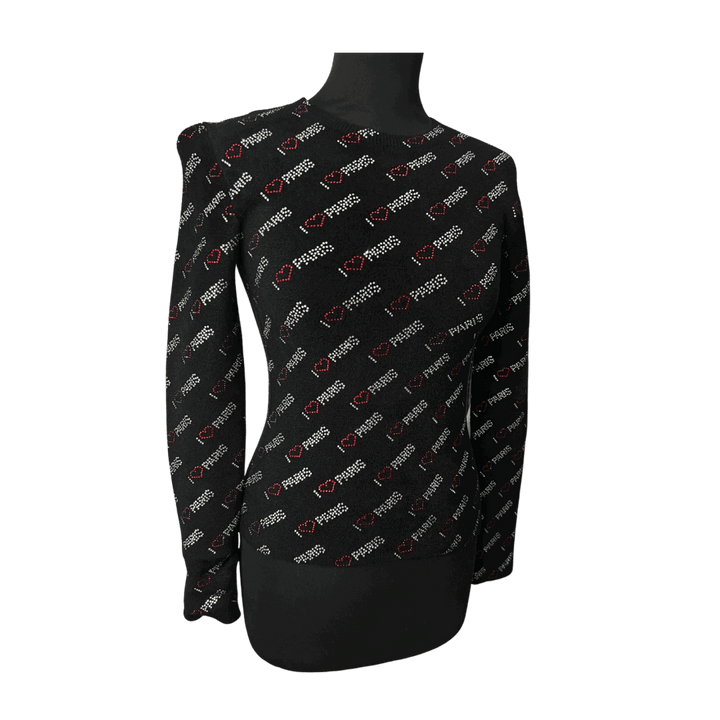 BALENCIAGA Pull I Love in Paris avec strass taille XS - GABY PARIS