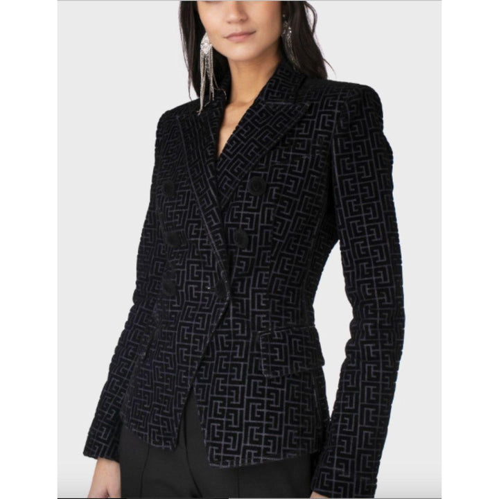 BALMAIN Monogram logo velvet jacket size 36 - GABY PARIS